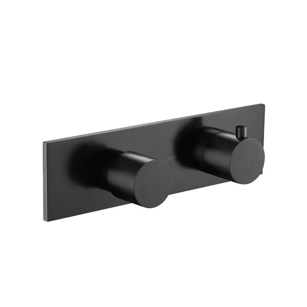 Matte Black 3/4" Horizontal Thermostatic Shower Valve & Trim - 3 Output material