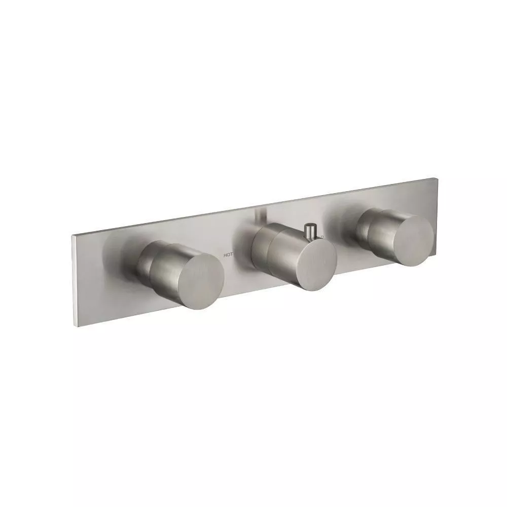 Brushed Nickel PVD Trim For Horizontal Thermostatic Valve with 2 Volume Controls material