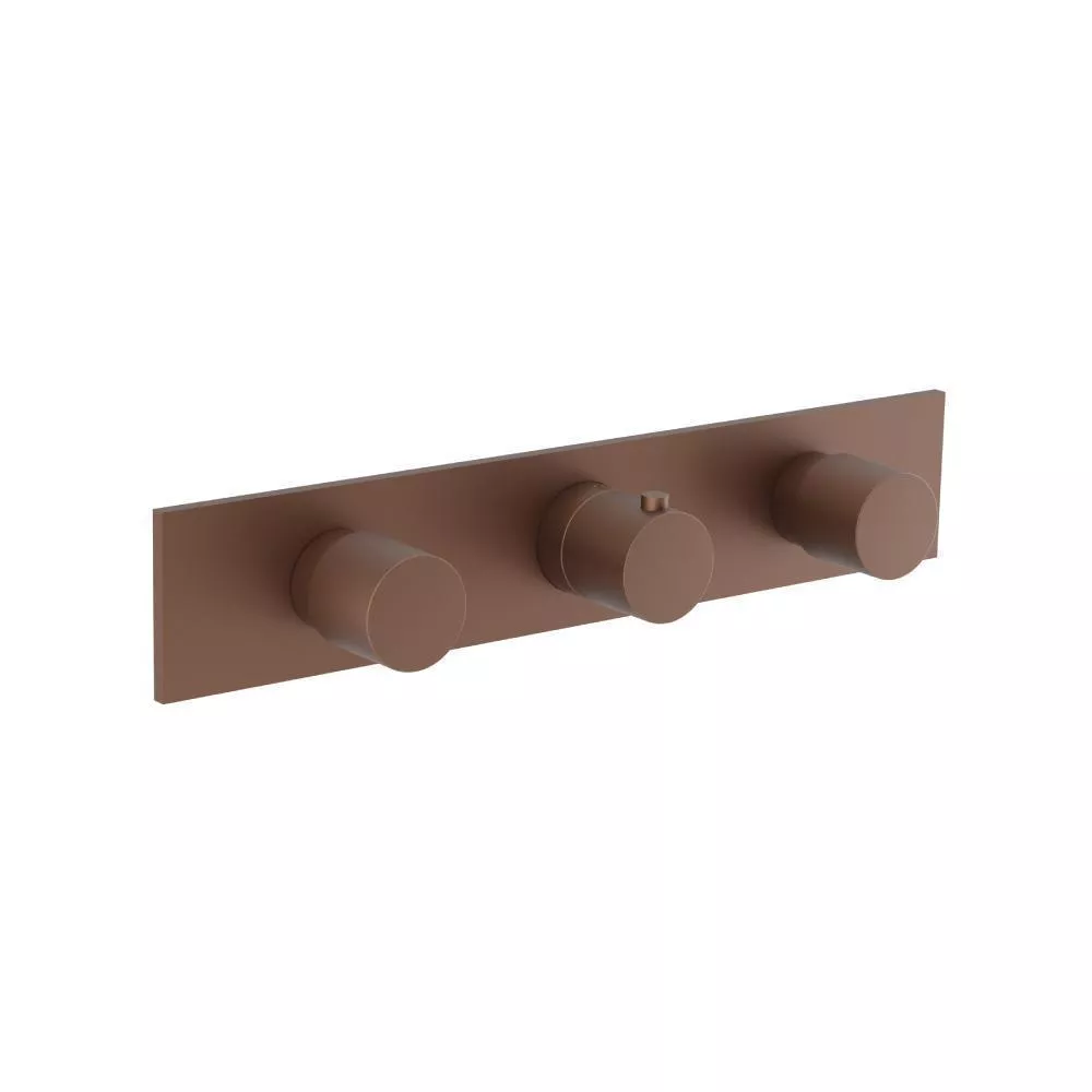 Vortex Brown 3/4" Horizontal Thermostatic Valve with 2 Volume Controls & Trim material