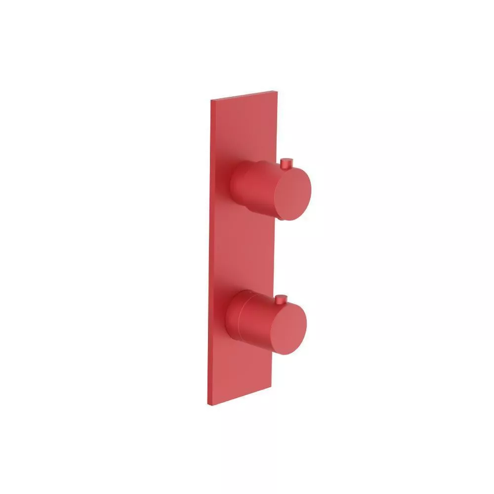 Deep Red 3/4" Horizontal Thermostatic Shower Valve & Trim - 1- Output material