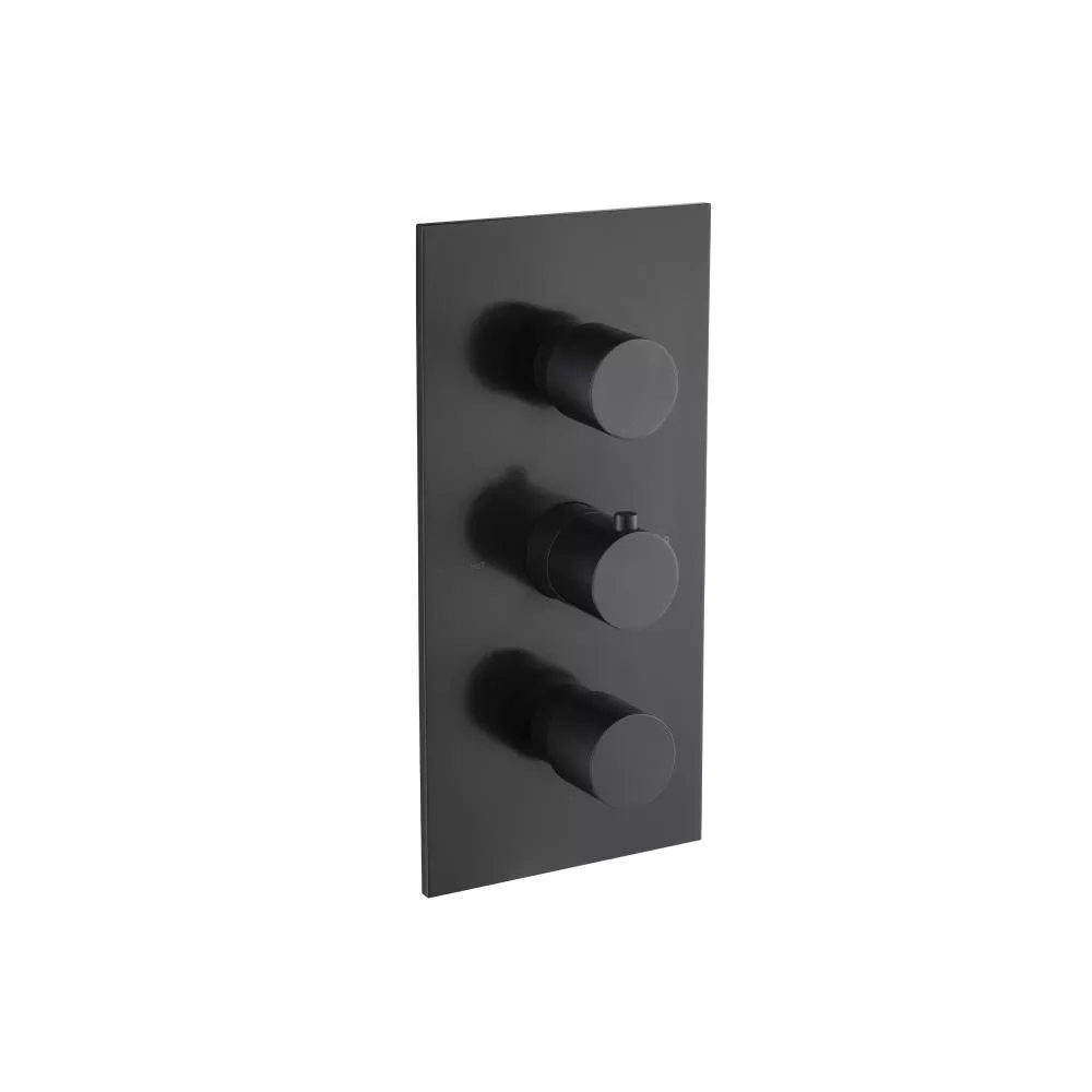 Matte Black 3/4" Thermostatic Valve With Trim - 3 Output material