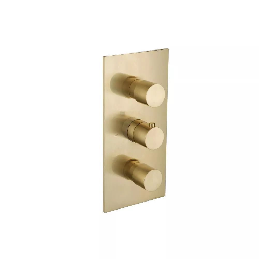 Satin Brass PVD 3/4" Thermostatic Valve With Trim - 3 Output material