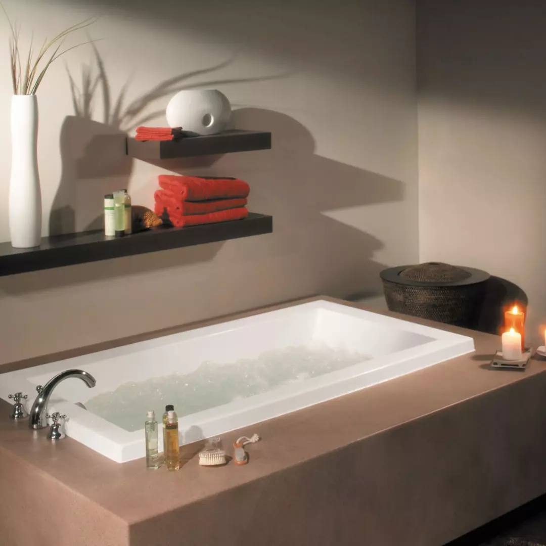 Aiiki 72 x 36 Acrylic Drop-in End Drain Hydrofeel Bathtub in White material