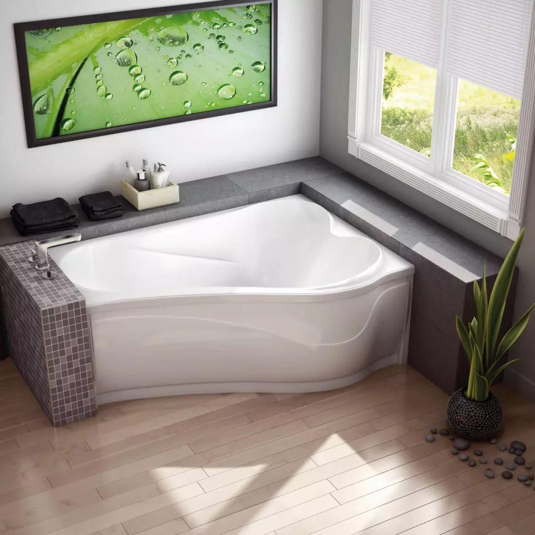 Murmur 60 x 43 ASY Acrylic Drop-in Right-Hand Drain 10 Microjets Bathtub in White material