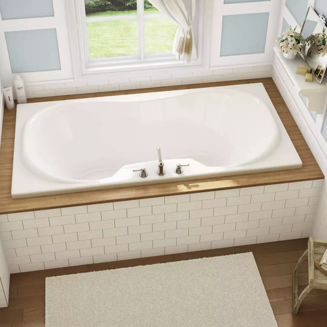 Cambridge 72 x 36 Acrylic Drop-in Center Drain Combined Hydrosens & Aerosens Bathtub in White material