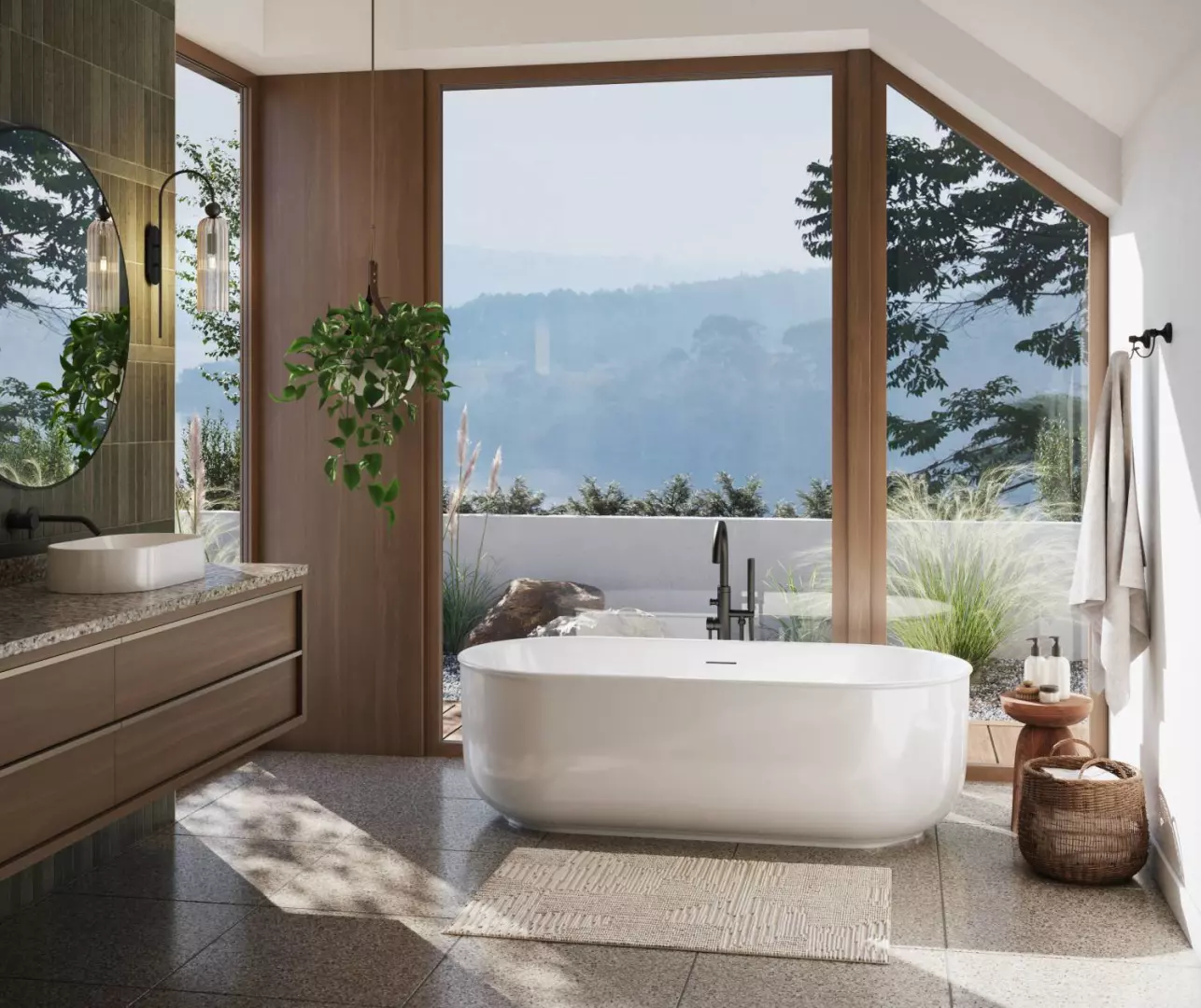 Ommu 67 x 32 Acrylic Freestanding Center Drain Bathtub in White material