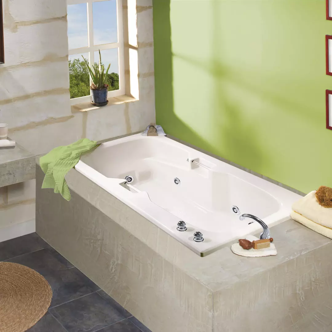 Lopez 60 x 36 Acrylic Alcove End Drain Bathtub in White material