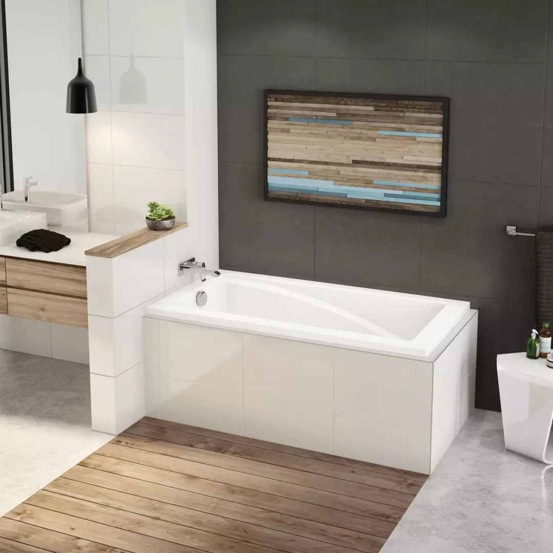 ModulR 60 x 32 IF (With Armrests) Acrylic Corner Left Right-Hand Drain Bathtub in White material