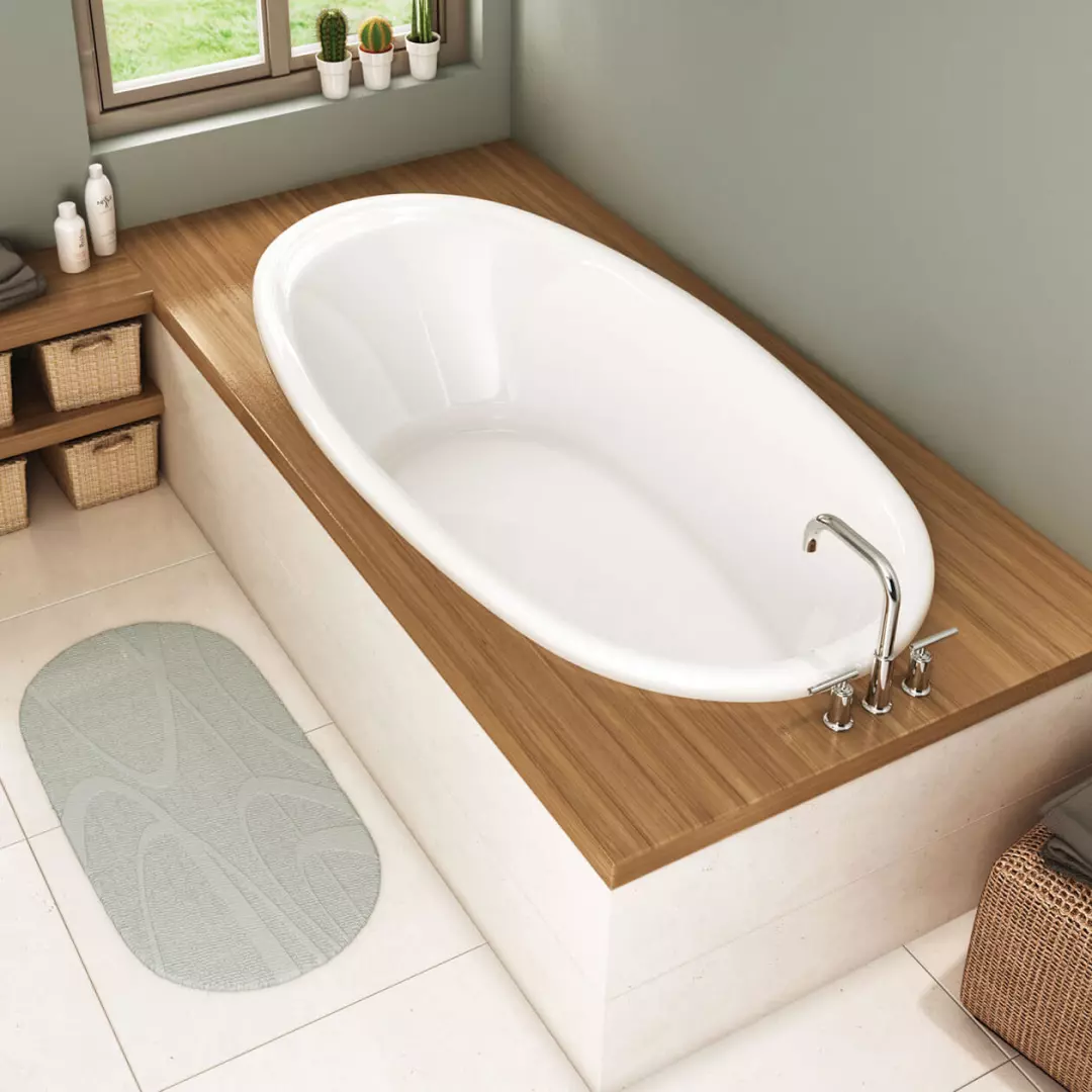 Saturna 72 x 36 Acrylic Drop-in End Drain Aeroeffect Bathtub in White material