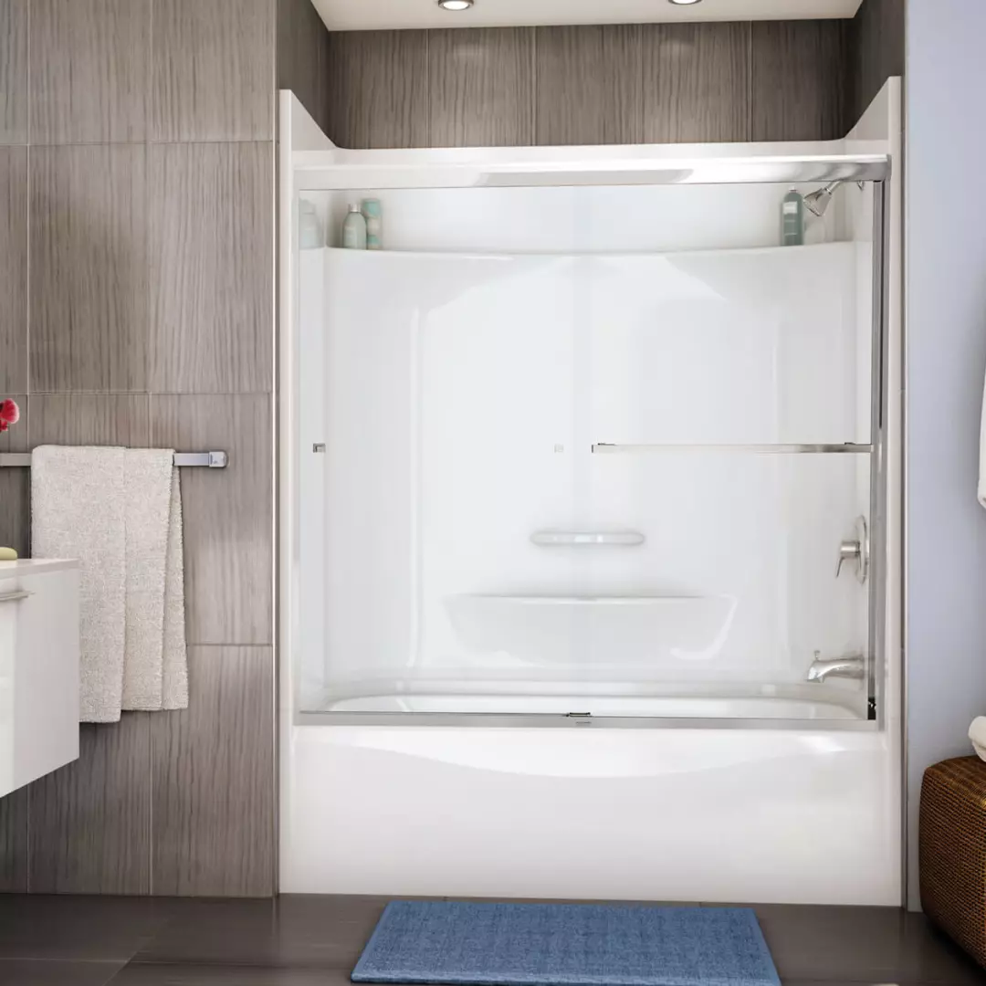 TOF-60 x 33 AcrylX Alcove Left-Hand Drain Bathtub in White material