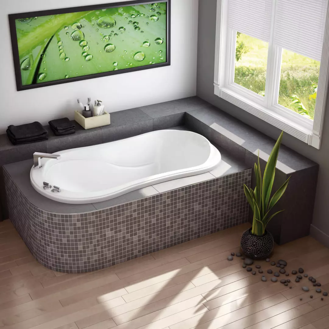 Murmur 60 x 34 Acrylic Drop-in End Drain Aerosens Bathtub in White material