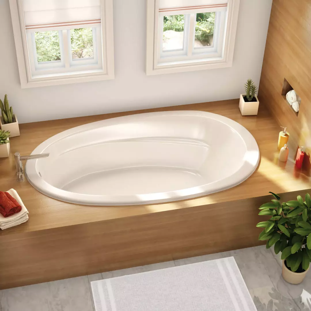 Talma 72 x 42 Acrylic Drop-in End Drain Combined Whirlpool & Aeroeffect Bathtub in White material