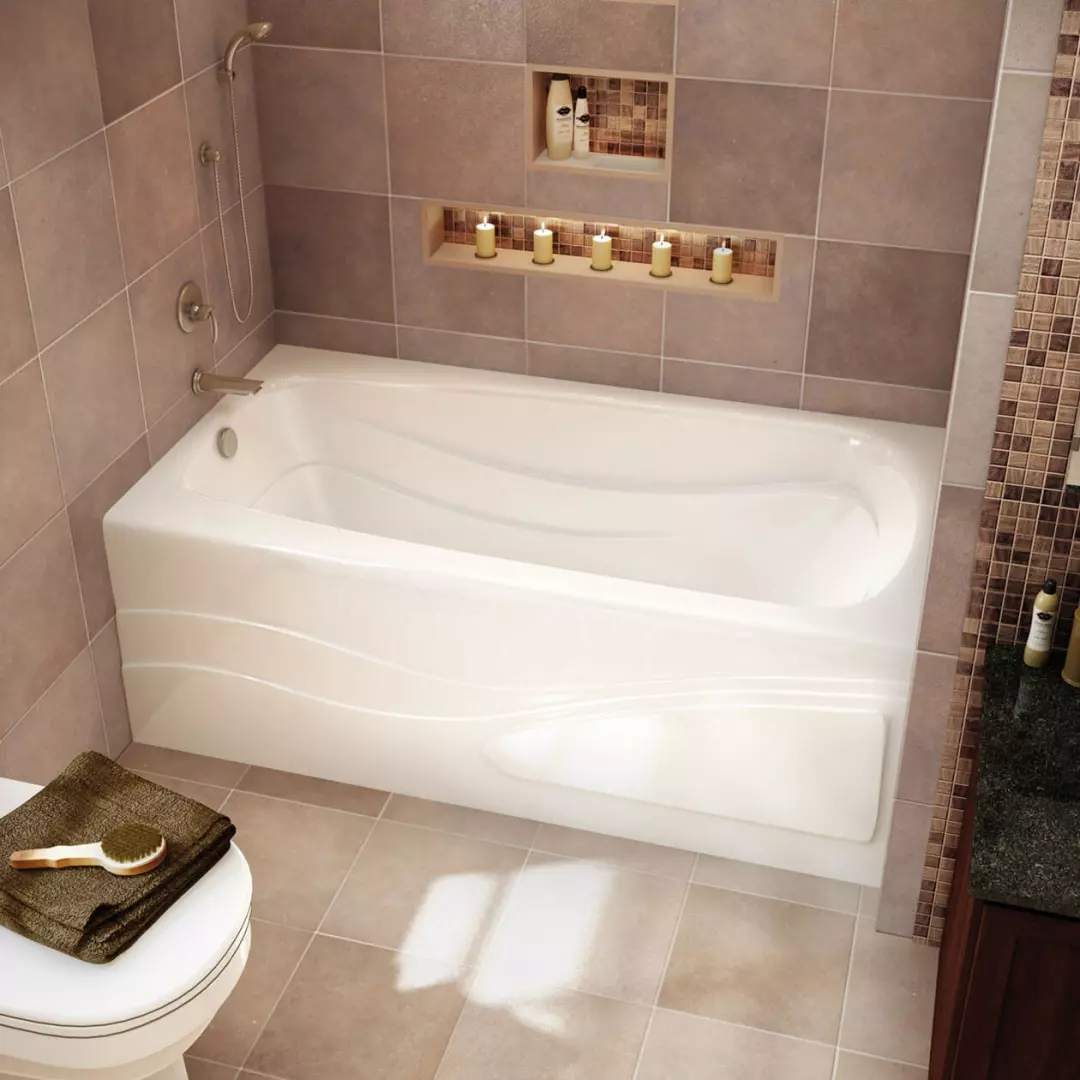Tenderness 60 x 36 Acrylic Alcove Left-Hand Drain Combined Whirlpool & Aeroeffect Bathtub in White material