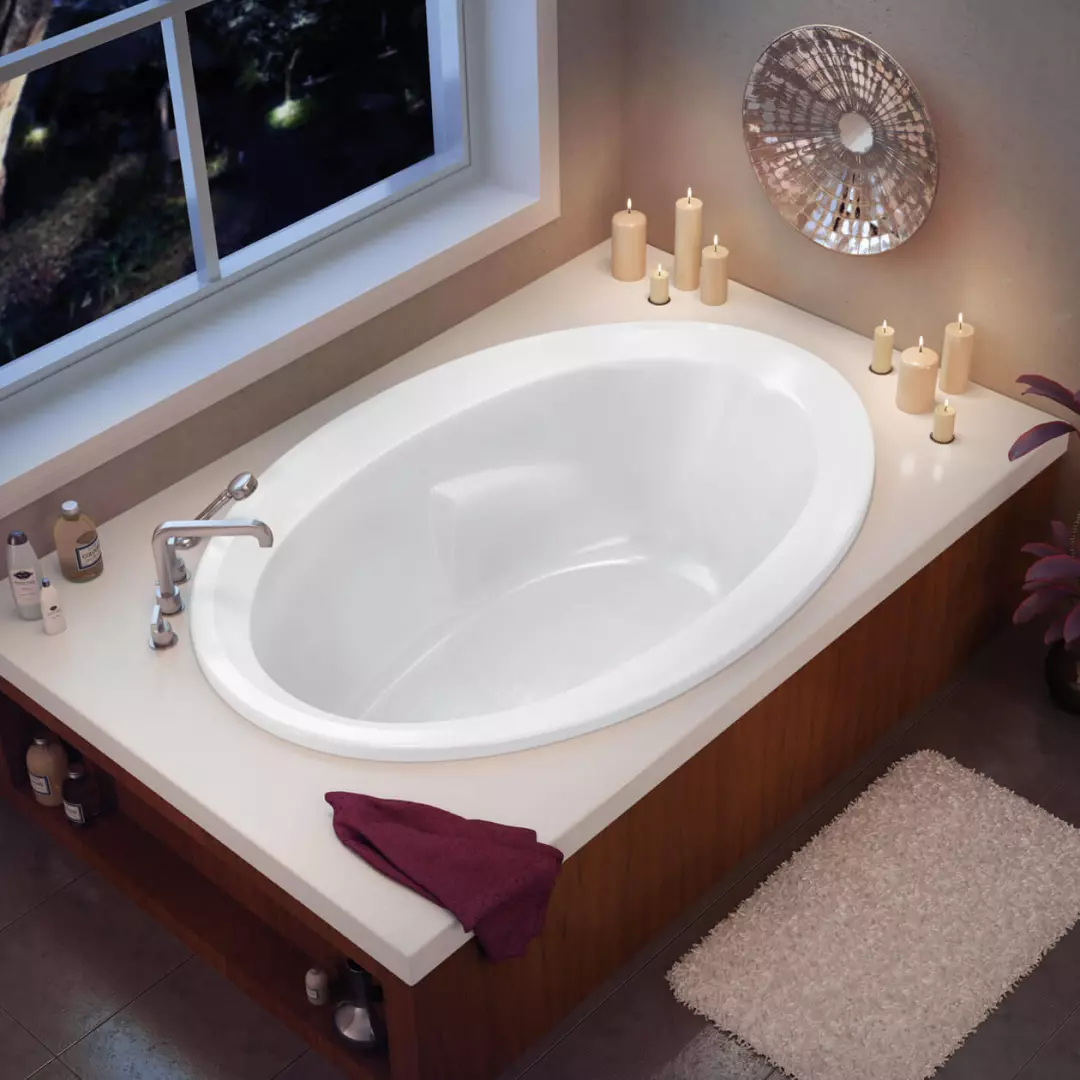 Twilight 60 x 42 Acrylic Drop-in End Drain Bathtub in White material