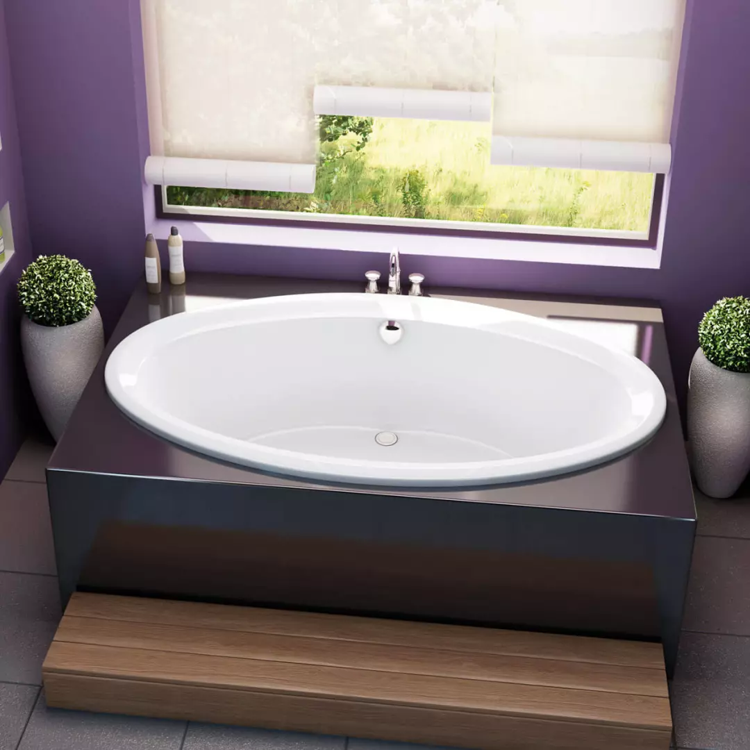Tympani 72 x 42 Acrylic Drop-in Center Drain Bathtub in White material