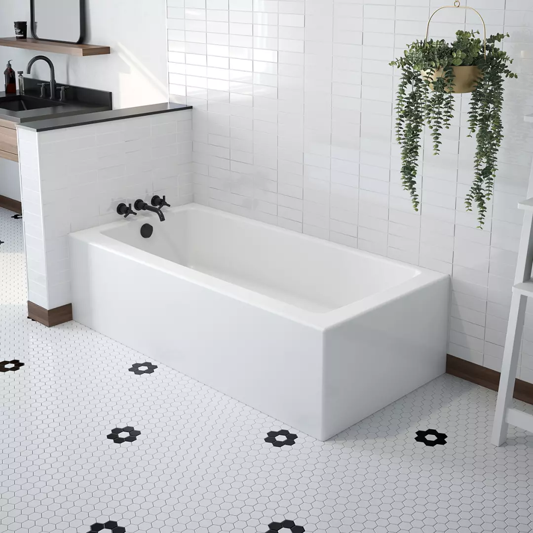 Mackenzie Corner Access 60 x 30 AFR AcrylX Corner Right-Hand Drain Bathtub in White material