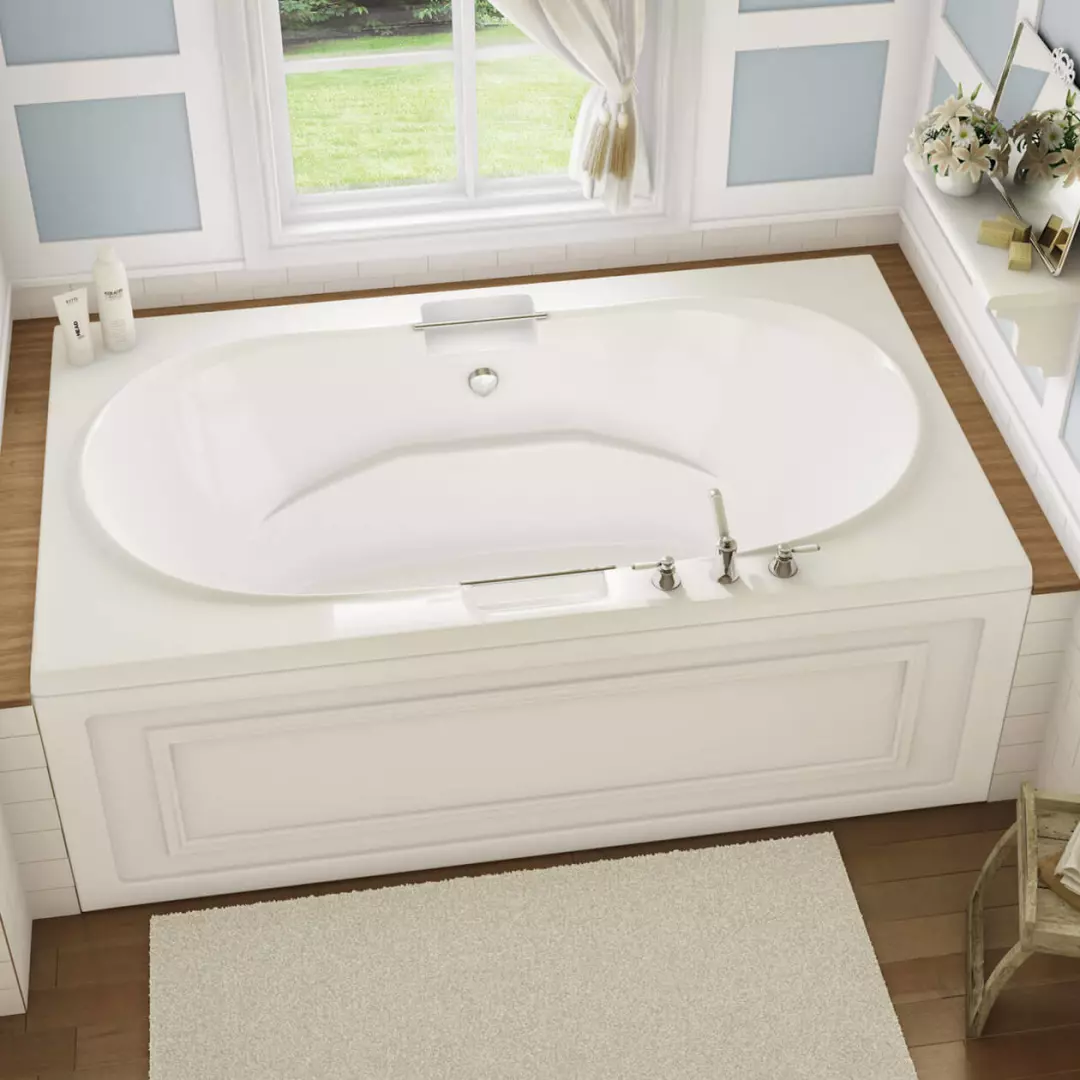 Antigua 72 x 42 Acrylic Drop-in Center Drain Aerosens Bathtub in White material