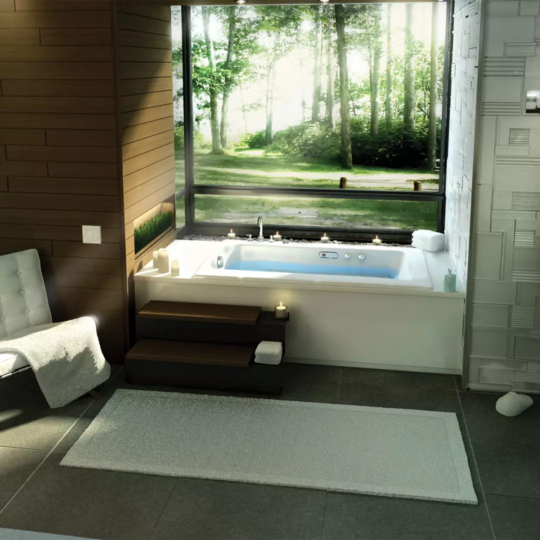 Release 60 x 36 Acrylic Drop-in Right-Hand Drain Hydromax Bathtub in White material