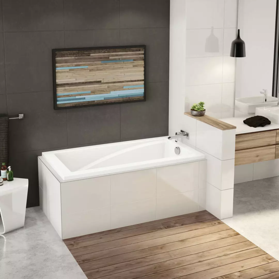 ModulR 60 x 32 IF (With Armrests) Acrylic Corner Right Left-Hand Drain Bathtub in White material