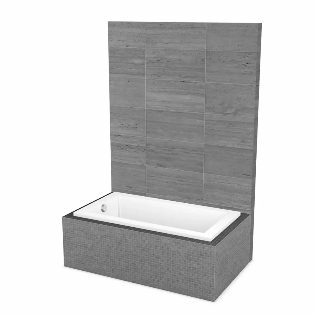 ModulR 60 x 32 (Without Armrests) Acrylic Drop-in End Drain Bathtub in White material