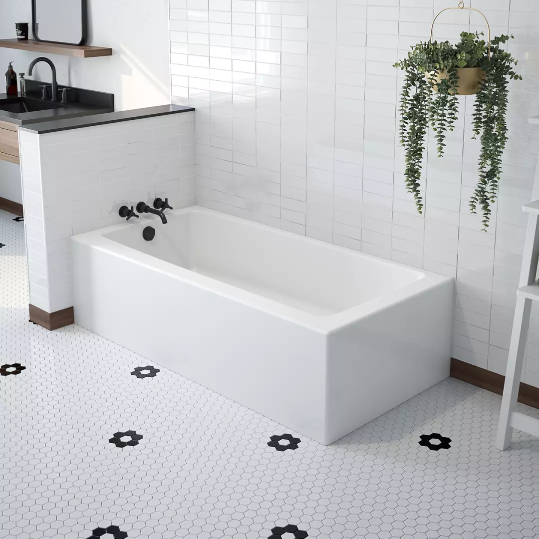 Mackenzie Corner Access 60 x 30 AcrylX Corner Right-Hand Drain Bathtub in White material