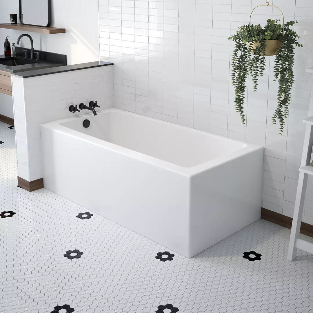 Mackenzie Corner 60 x 32 AcrylX Corner Right-Hand Drain Bathtub in White material