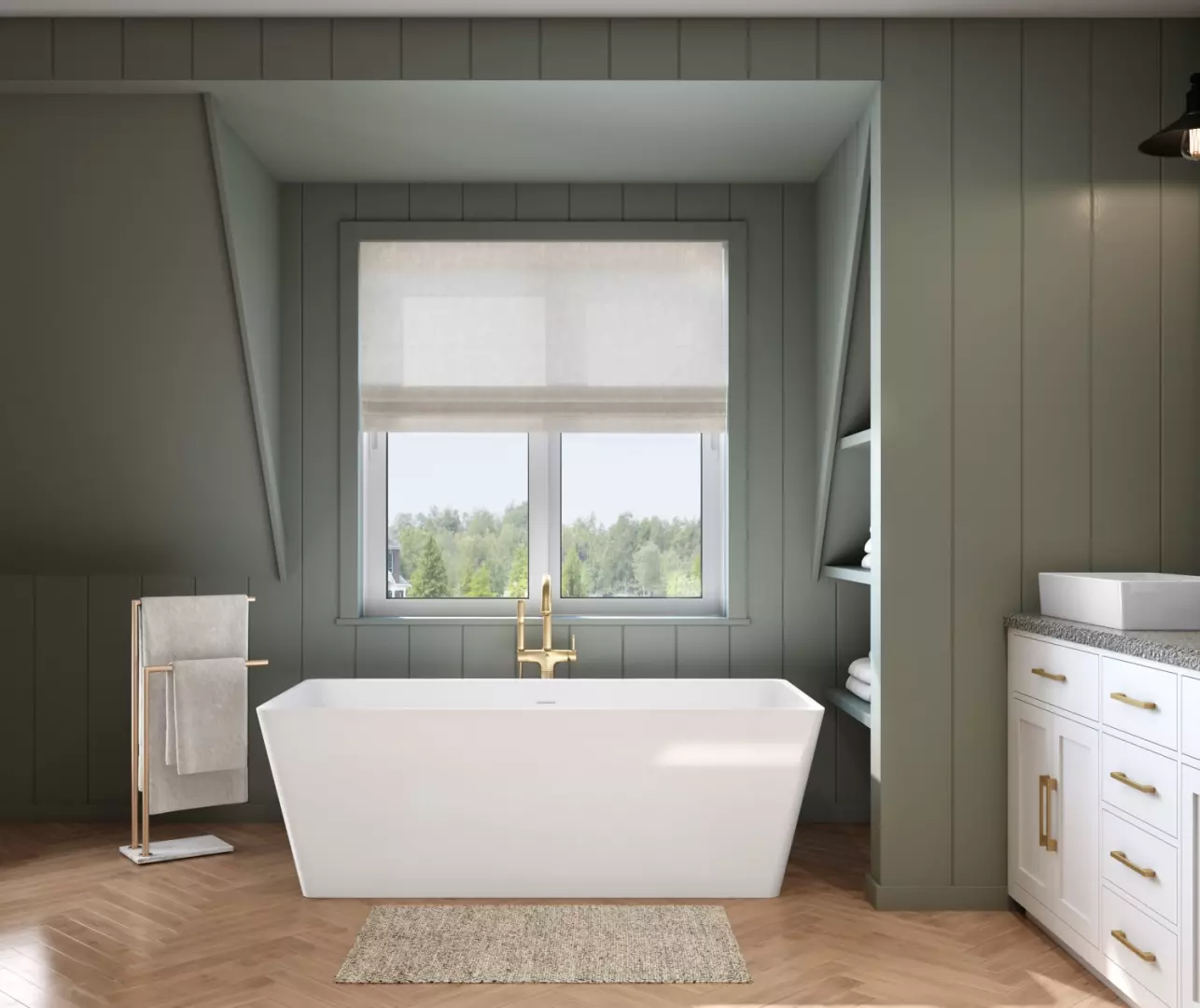 Nota 67 x 31 Acrylic Freestanding Center Drain Bathtub in White with White Skirt material