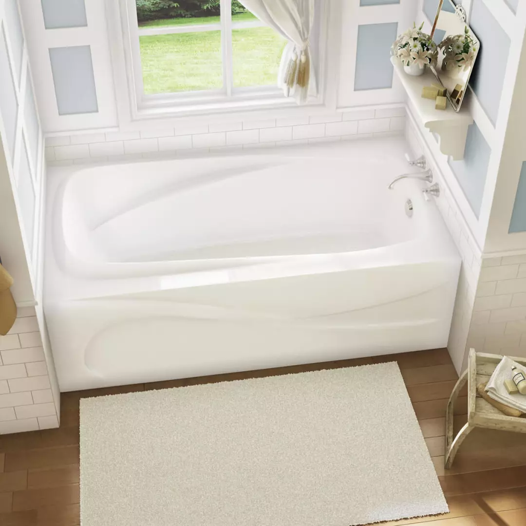 Santorini 60 x 32 Acrylic Alcove Right-Hand Drain Hydrosens Bathtub in White material