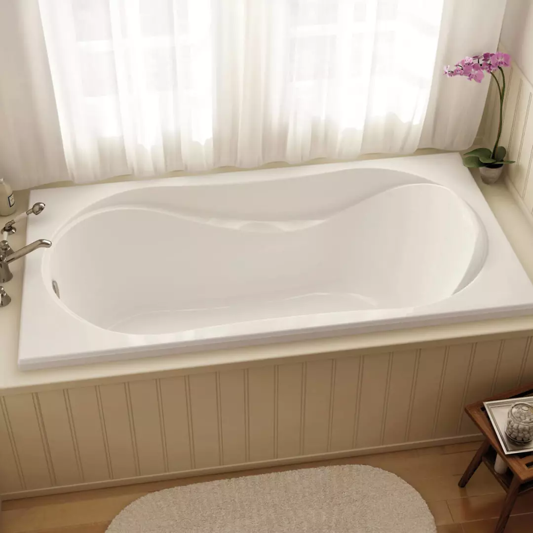 Cocoon 66 x 36 Acrylic Drop-in End Drain 10 Microjets Bathtub in White material