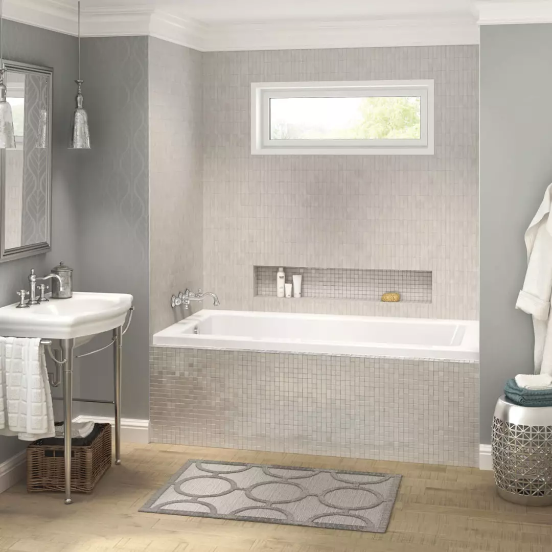 Pose 60 x 32 IF Acrylic Alcove Left-Hand Drain Aeroeffect Bathtub in White material