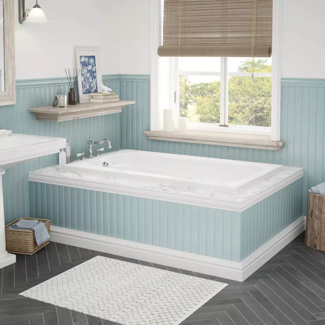 Tempest 60 x 36 Acrylic Alcove End Drain Combined Whirlpool & Aeroeffect Bathtub in White material
