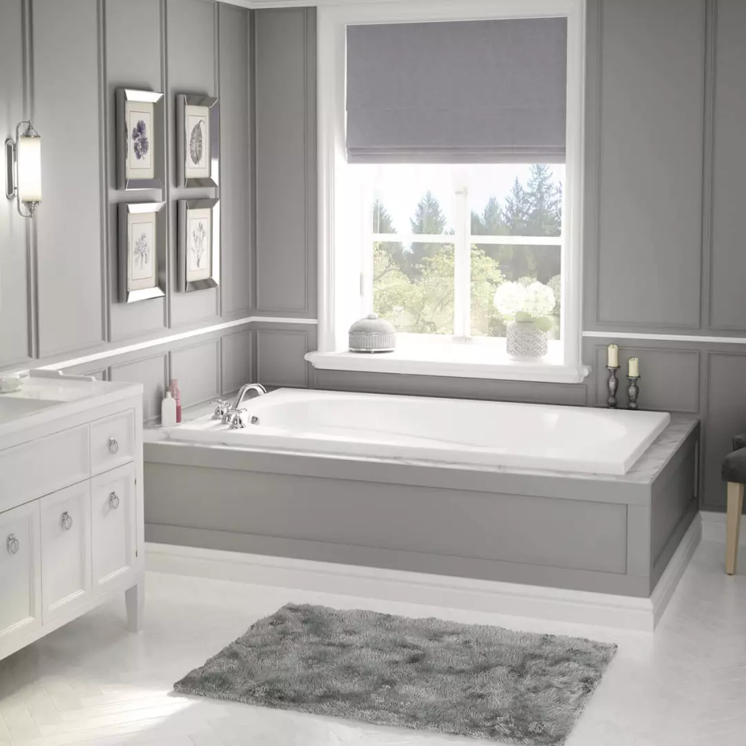 Talisman 71 x 42 Acrylic Drop-in End Drain Whirlpool Bathtub in White material