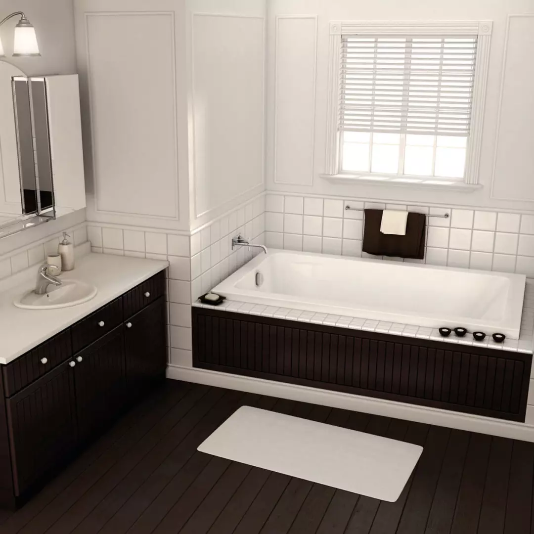 Pose 60 x 30 Acrylic Drop-in End Drain Aeroeffect Bathtub in White material