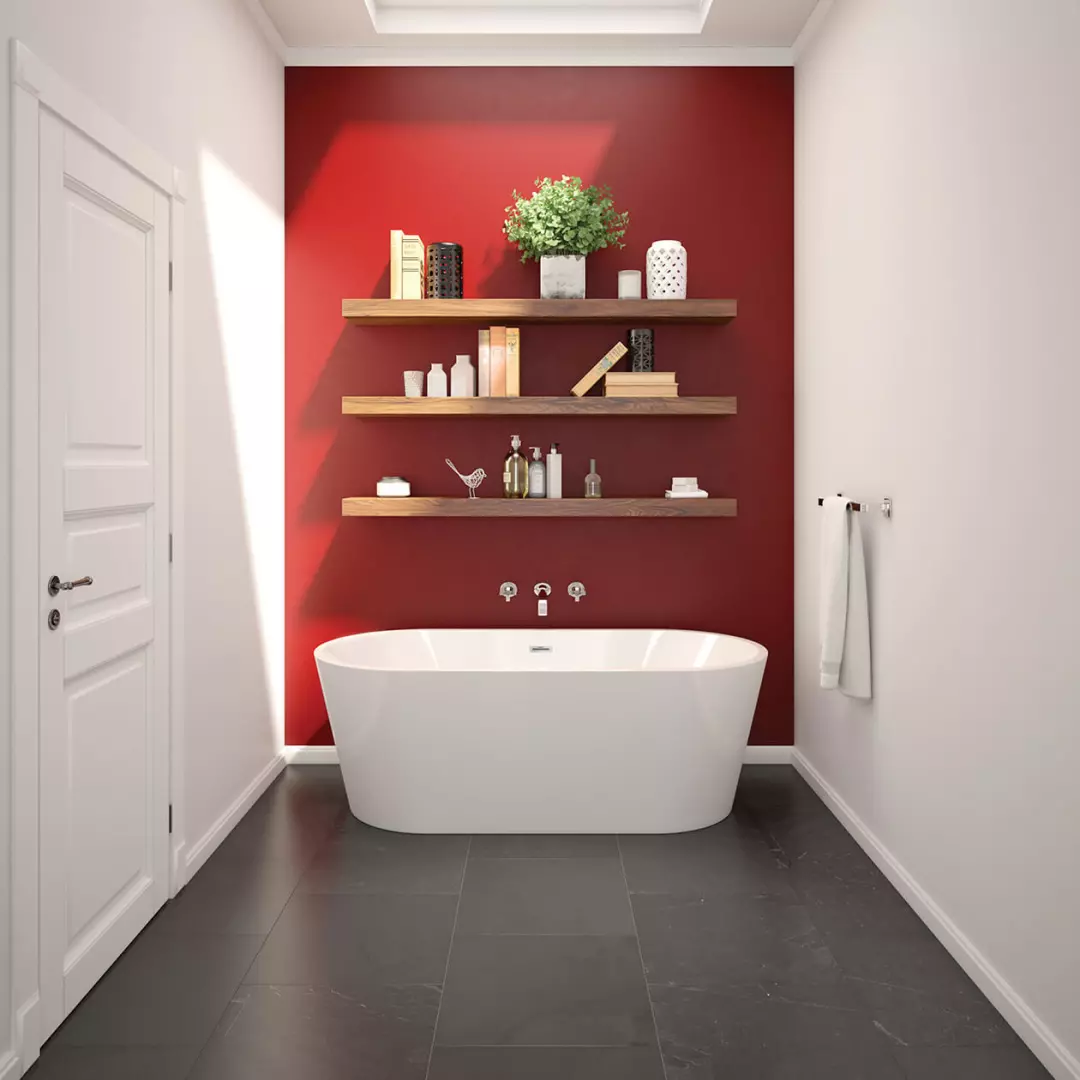 Lorca 67 x 31 Acrylic Freestanding Center Drain Bathtub in White with White Skirt material