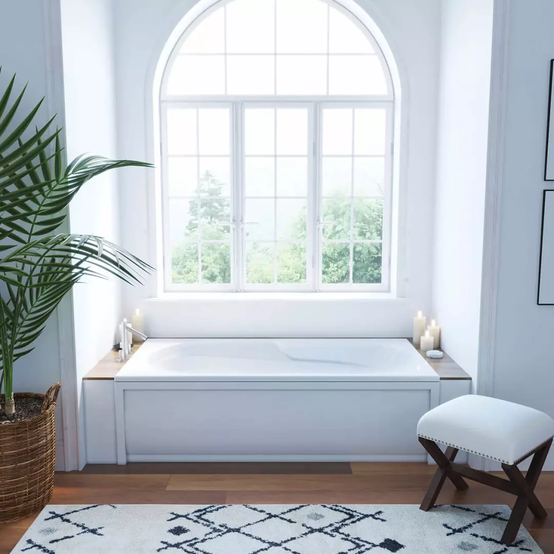 Baccarat 72 x 36 Acrylic Alcove End Drain Hydromax Bathtub in White material