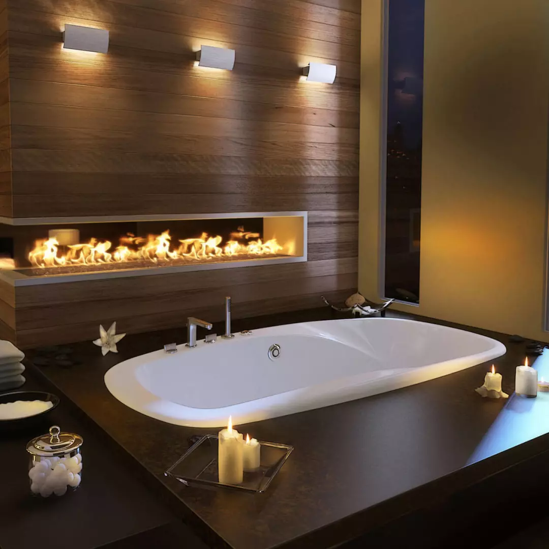 Eterne 72 x 42 Acrylic Drop-in Center Drain Combined Hydromax & Aerofeel Bathtub in White material
