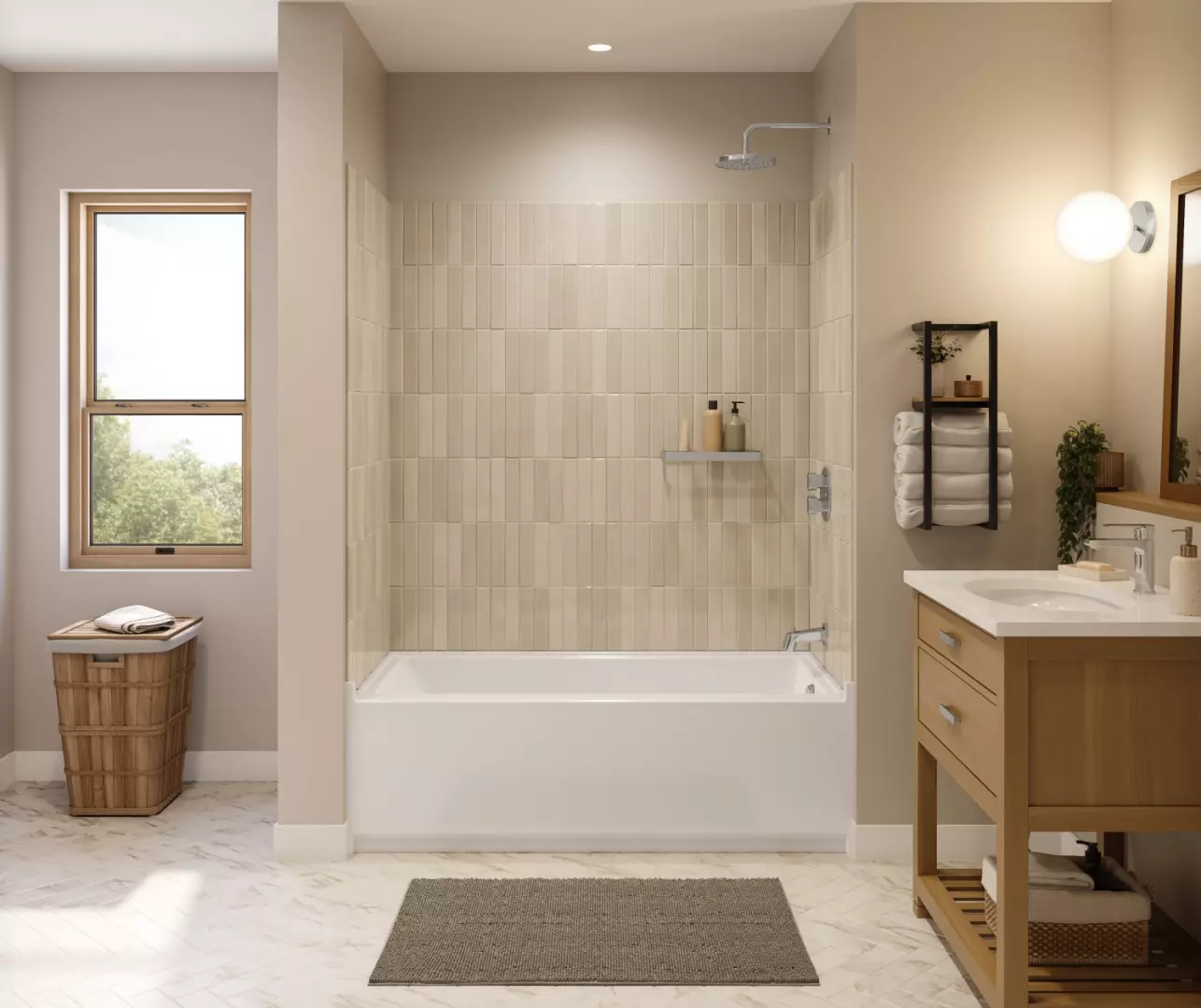 Interflo 60 x 30 IFS Acrylic Alcove Right-hand Drain Bathtub in White material