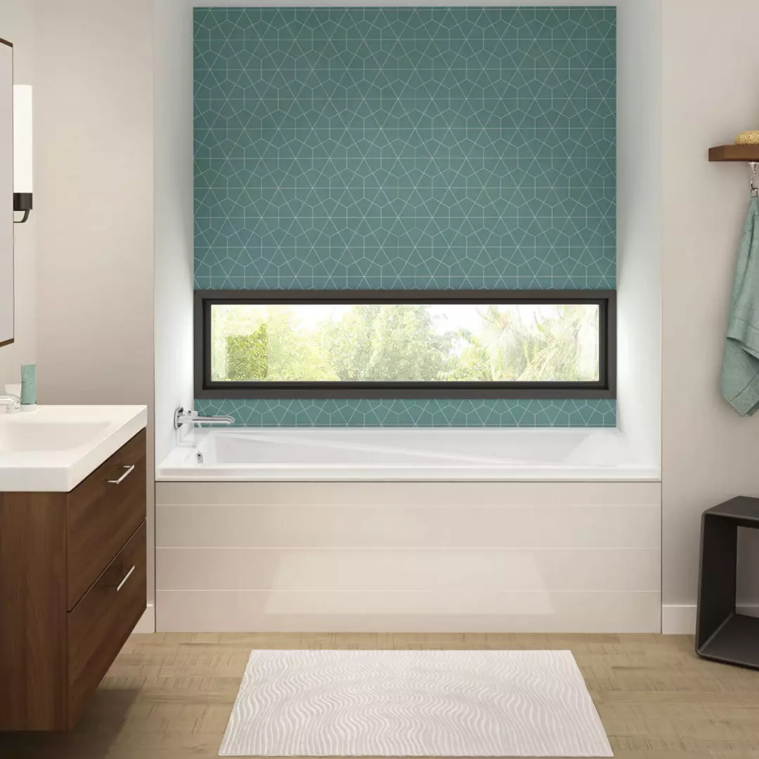 Exhibit 72 x 42 IF Acrylic Alcove Right-Hand Drain Aeroeffect Bathtub in White material