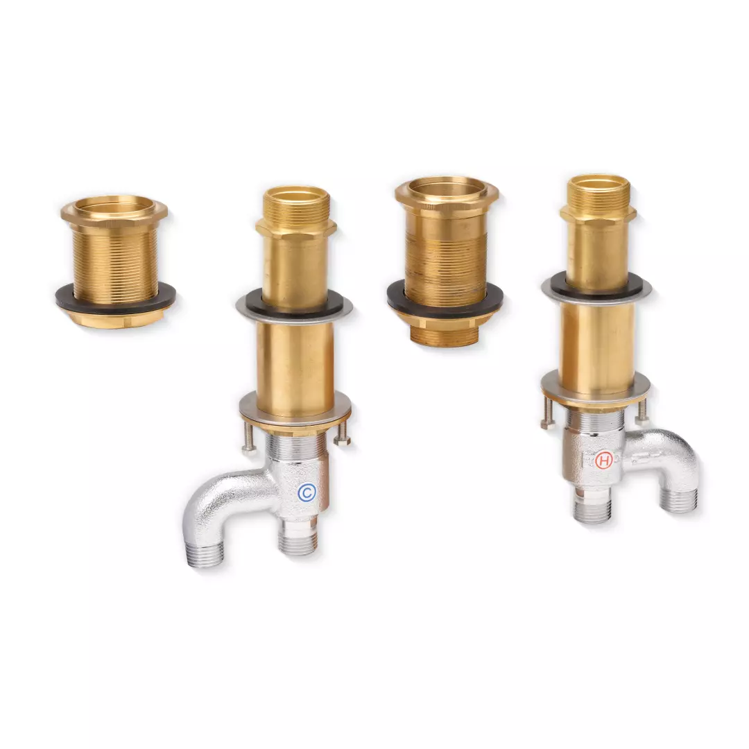 Four Hole Valve for Use with Deck-Mounted Tub Filler Trim with Hand Shower - TB2F material