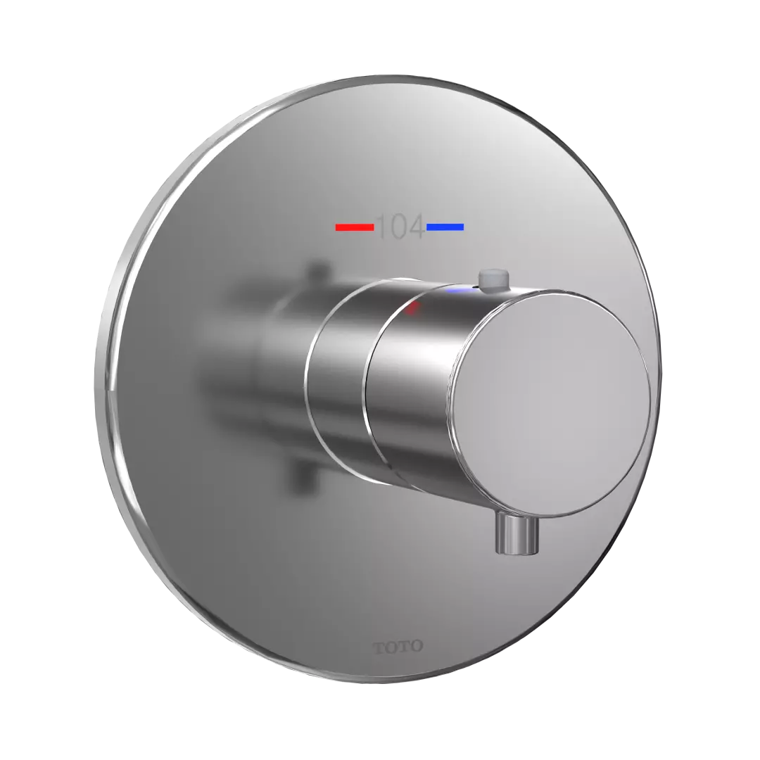 Round Thermostatic Mixing Valve Shower Trim, Polished Chrome - TBV01406U#CP material