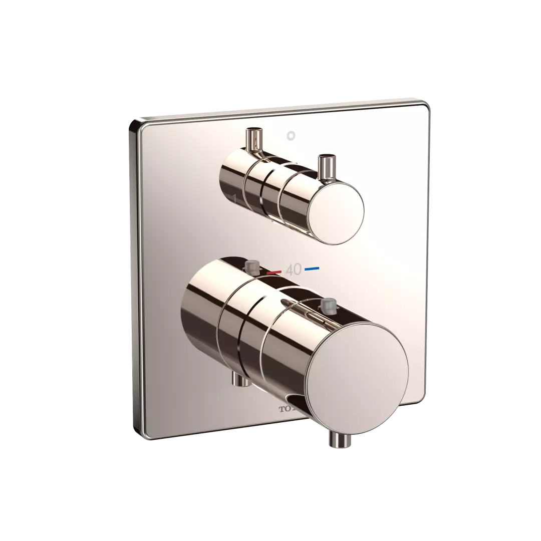 Square Thermostatic Mixing Valve with Two-Way Diverter Shower Trim, Polished Nickel - TBV02404U#PN material