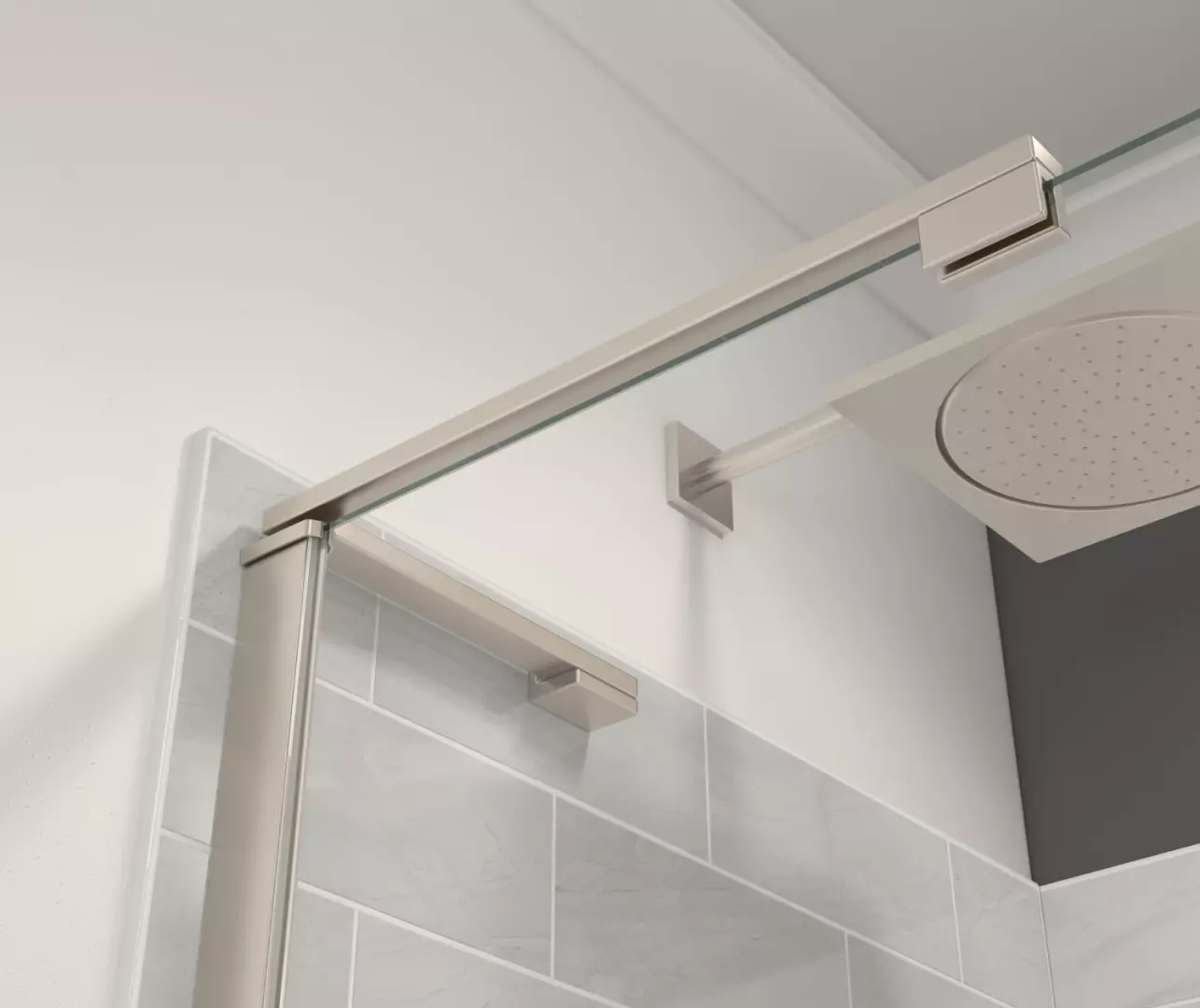 L-Shape Support Arm in Brushed Nickel material