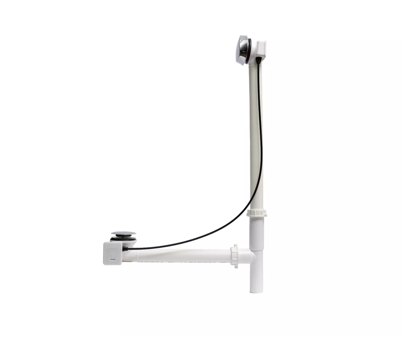 Rotary Turn Cable-Operated Waste and Overflow, 33" Cable, Complete Kit in Chrome material