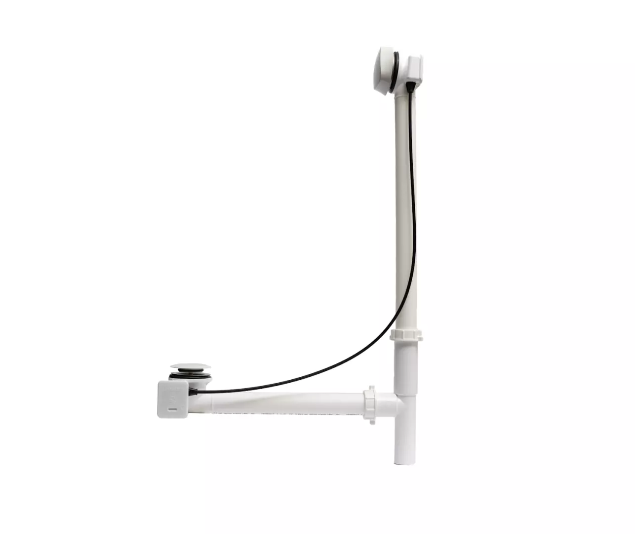 Rotary Turn Cable-Operated Waste and Overflow, 33" Cable, Complete Kit in White material