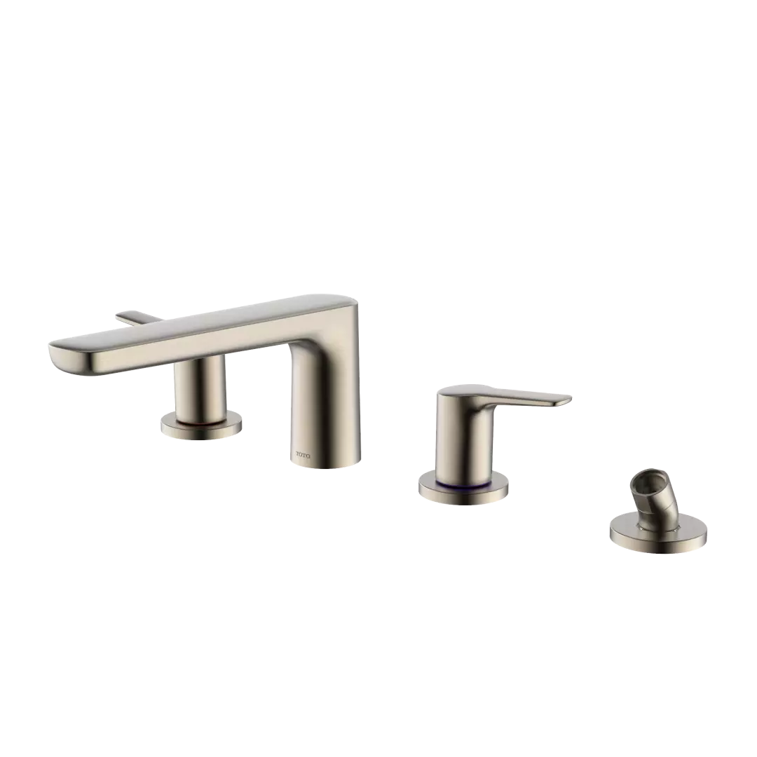 GS Four-hole Deck-Mount Roman Tub Filler Trim with Handshower, Brushed Nickel - TBG03202U#BN material