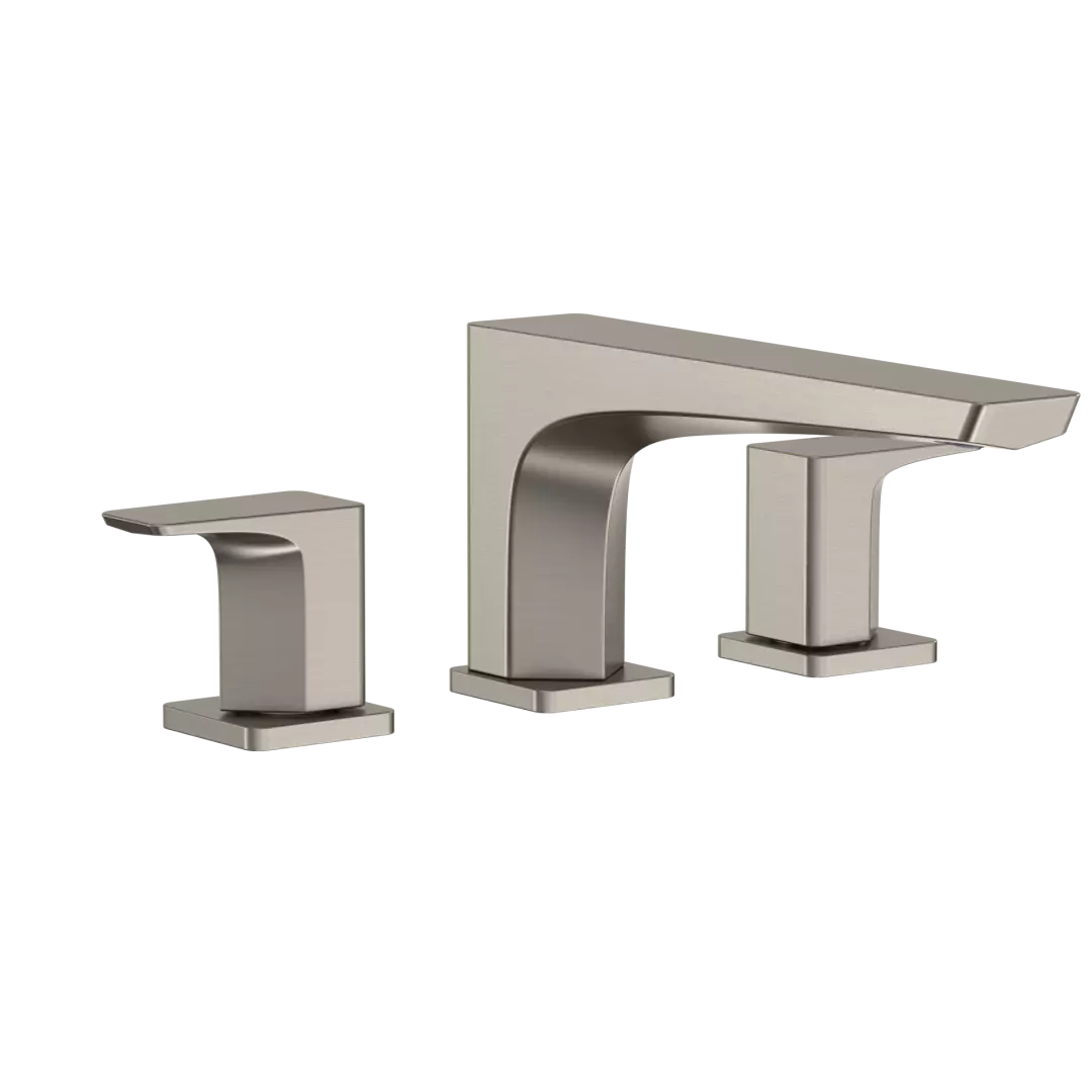 GE Two-Handle Deck-Mount Roman Tub Filler Trim, Brushed Nickel - TBG07201U#BN material