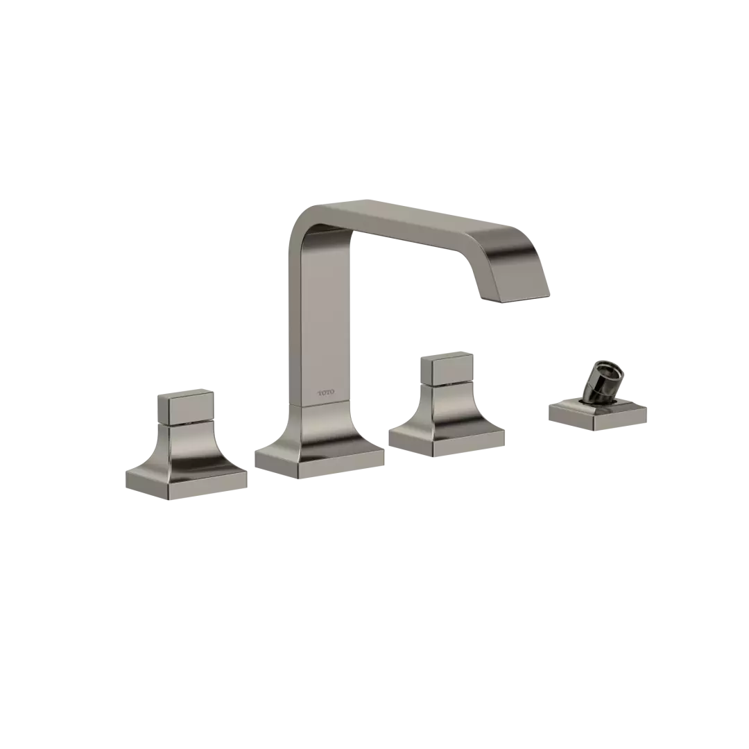 GC Two-Handle Deck-Mount Roman Tub Filler Trim with Handshower, Polished Nickel - TBG08202U#PN material