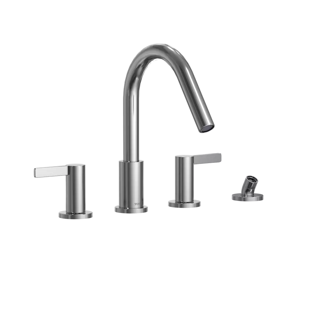 GF Two Lever Handle Deck-Mount Roman Tub Filler Trim with Handshower, Polished Chrome - TBG11202UA#CP material