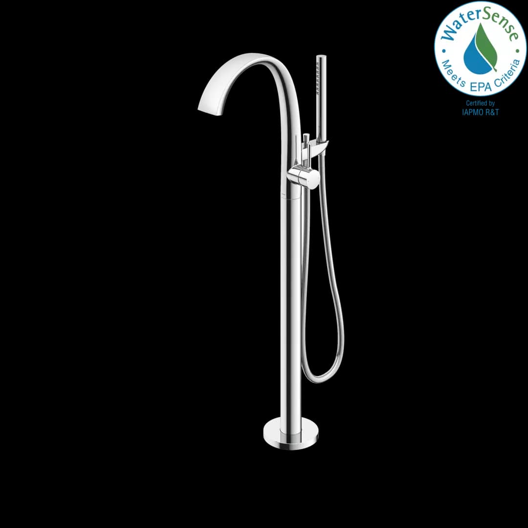 ZN Single-Handle Freestanding Tub Filler Faucet with 1.75 GPM Handshower, Polished Chrome - TBP01301U#CP material
