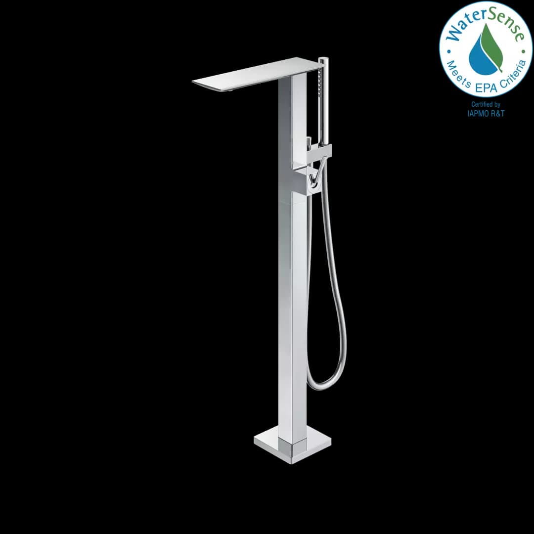 ZL Single-Handle Freestanding Tub Filler Faucet with 1.75 GPM Handshower, Polished Chrome - TBP02303U#CP material